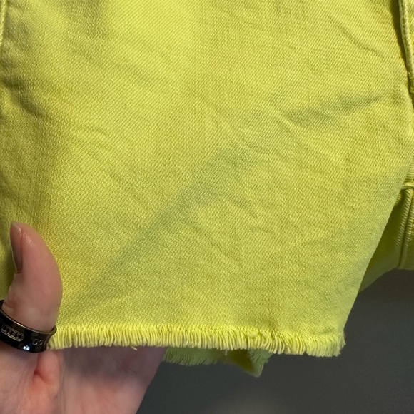 EUC AEO bright neon yellow denim cutoff shorts, 6 - Picture 4 of 6